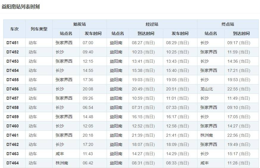 岳陽東最新列車時刻表